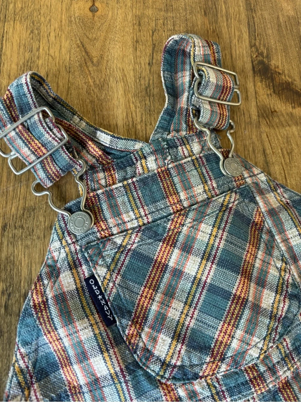 Baby Boy Plaid Denim Overalls